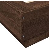 vidaXL Posteljni okvir z LED lučkami rjavi hrast 135x190 cm inž. les, (21142463) | Shoptok.si