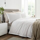 Bianca Kremno bela 3-delna posteljnina za zakonsko posteljo iz bombažnega perkala 200x200 cm Seersucker Woven Stripe – | Shoptok.si