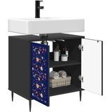  Kupaonski ormar MAINZ Crni hrast 60 x 40 x 61 cm - Cvjetni uzorak | shoptok.hr