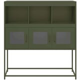 vidaXL Komoda maslinastozelena 100,5x39x107 cm hladno valjani čelik | shoptok.hr
