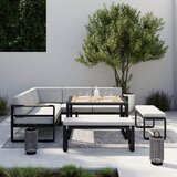 Bessagi Garden jedilna lounge garnitura aruba, črna, siva, 5-Delno Cene