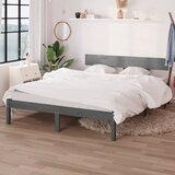vidaXL Posteljni okvir siv iz trdne borovine 120x190cm UK Small Double Cene