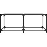  Stolić s prozirnom staklenom površinom 98,5 x 50 x 40 cm čelik | Eponuda.com