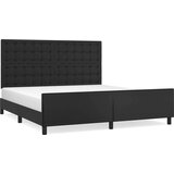  Posteljni okvir z vzglavjem črn 160x200 cm umetno usnje, (20907308) | Shoptok.si