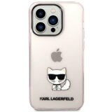 Karl Lagerfeld KLHCP14SCTTRI zaščita ovitek za iphone 14 6.1 prozorno roza - choupette logo | Shoptok.si