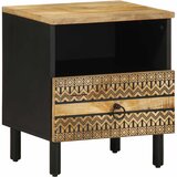 Maison Chic Dvo delni komplet Nočne omarice - Nočne mize črna 40x33x46 cm trden mangov les, (21688568) Cene