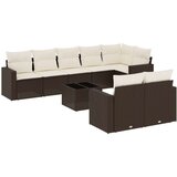 vidaXL 9-dijelni set vrtnih sofa s jastucima poliratan smeđi | shoptok.hr