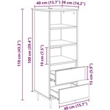 vidaXL Highboard Crni hrast 40 x 36 x 110 cm Konstruirano drvo | shoptok.hr