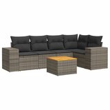 Maison Chic Seti vrtnega pohištva - Vrtna garnitura - Vrtni pohištvo set 6-delna z blazinami siv poli ratan, (21804539) | Shoptok.si