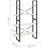 Ormarić za knjige s 4 razine bijeli 100x30x140 cm od borovine | shoptok.hr