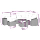  8-dijelni set vrtnih sofa od poliratana s jastucima bež | shoptok.hr