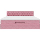  Otomanska postelja z vzmetnico roza 160x200cm žamet, (22053521) | Shoptok.si