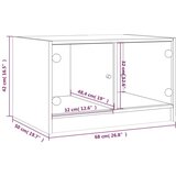 vidaXL Stolić za kavu sa staklenim vratima bijeli 68x50x42 cm | shoptok.hr