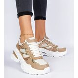 Gemre Brown women's sneakers decorated with glitter Sandoria | Shoptok.si