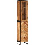 vidaXL Kopalniška omarica 40x27x190 cm železo in trden akacijev les | Shoptok.si