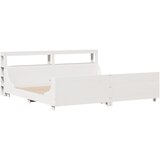 vidaXL Posteljni okvir z vzglavjem bel 200x200 cm trdna borovina, (21303584) | Shoptok.si
