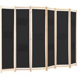 vidaXL Sobna pregrada sa 6 panela od tkanine 240 x 170 x 4 cm crna | shoptok.hr