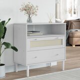  Komoda SENJA bijela izgled ratana 80x40x80 cm masivna borovina | shoptok.hr