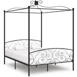 vidaXL okvir za krevet s nadstrešnicom crni metalni 160 x 200 cm Cijene