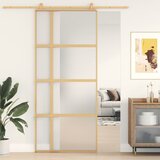 vidaXL Drsna vrata zlata 90x205 cm mat ESG steklo in aluminij cene