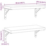  Zidne police 2 kom 50 x 23,5 cm srebrne nehrđajući čelik | shoptok.hr