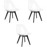 Mark stolica - prozirne / crne noge x 3 | shoptok.hr