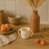 BabyOno Ergonomska skodelica za učenje FLOW 6 m+, bež | Shoptok.si