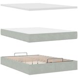  Otomanski krevet s madracem svijetlosivi 140x190 cm baršunasti | shoptok.hr