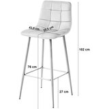  Barski stolac ARCETO - Bež Baršun / Zlatne Noge x 4 | shoptok.hr