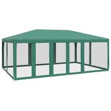 Šator za zabave s 10 mrežastih bočnih zidova crveni 6x4 m HDPE | shoptok.hr