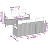  Set sofe s jastukom 7 pcs Crna i Krema poliratan | shoptok.hr