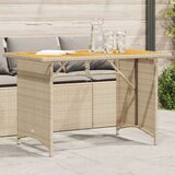  Vrtni stol s drvenom pločom bež 110 x 68 x 70 cm od poliratana | shoptok.hr
