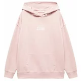 MANGO TEEN Sweater majica 'Things' pastelno roza / bijela