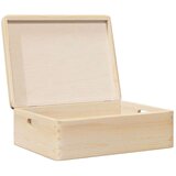  kutija s poklopcem i ručkama 40x30x13 cm puno drvo bor | shoptok.hr