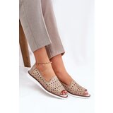 S. BARSKI Leather perforated ballerinas with open toes S.Barski Cene