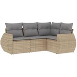 Maison Chic Seti vrtnega pohištva - Vrtna garnitura - Vrtni pohištvo set 4-delna z blazinami bež poli ratan, (21809216) | Shoptok.si