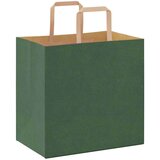  Papirnate vrećice 250 kom s ručkama zelene 26x17x25 cm | shoptok.hr