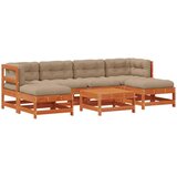  Set lounge namještaja za vrt 7 pcs Vosak Smeđa Masivna borovina - Vosak smeđa bor | shoptok.hr