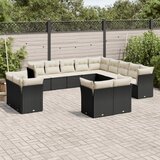vidaXL 13-dijelni set vrtnih sofa s jastucima poliratan crni | shoptok.hr