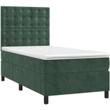 Box spring krevet s madracem tamnozeleni 80 x 200 cm baršunasti | shoptok.hr