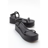 LuviShoes LINA Women's Black Sandals Cene
