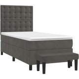 Box spring krevet s madracem tamnosivi 100x200 cm baršunasti | shoptok.hr