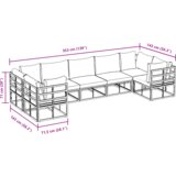 vidaXL Sjedeća garnitura za vrt 7 pcs Crna Aluminij | shoptok.hr