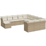 Maison Chic Seti vrtnega pohištva - Vrtna garnitura - Vrtni pohištvo set 12-delna z blazinami bež poli ratan, (21810958) | Shoptok.si