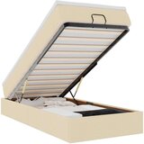 vidaXL Otomanski posteljni okvir z vzmetnico krem 80x200 cm blago, (21610489) | Shoptok.si