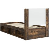  Krevetna konstrukcija s pohranom i uzglavljem Dimljeni hrast Smeđa 90 x 190 cm | Shoptok.si