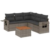 6-dijelni set vrtnih sofa od poliratana s jastucima sivi | shoptok.hr