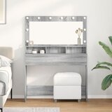 vidaXL Sivi sonoma Konstruirano drvo 100 x 41 x 135 cm Ogledalo Cijene