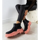 Gemre Black ankle boots on a pink platform Tausel | Shoptok.si