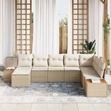  Sjedeća garnitura za vrt 8 kom. Bež Poli ratan 319 x 209 x 69 cm | Shoptok.si